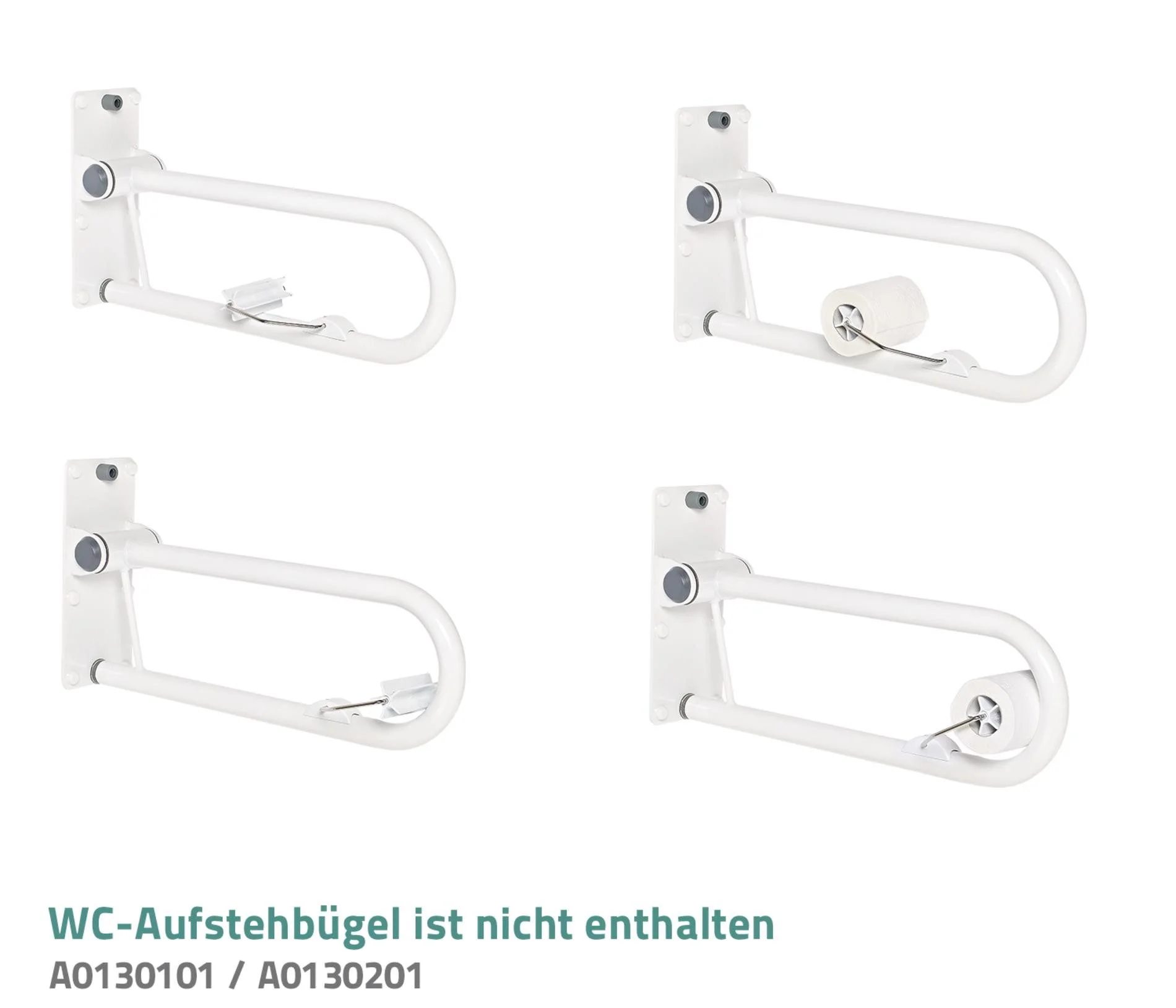 WC-Papierhalter „Tim“ – Zubehör für WC-Aufstehbügel, Weiß